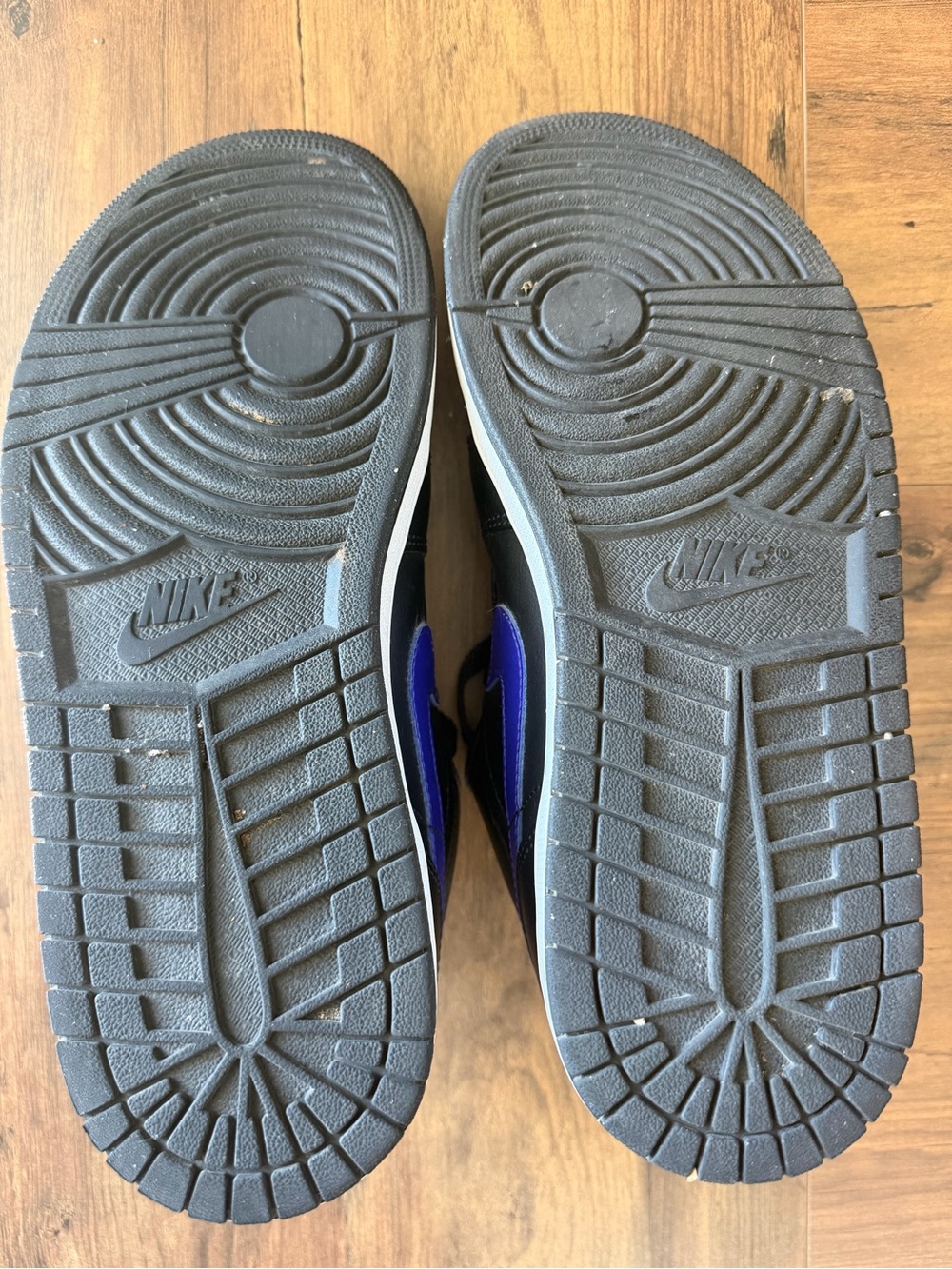 Jordan 1 Low Top Sneakers in Black, Purple and Yellow - Picture 6 of 7